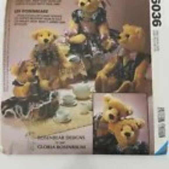McCall's 6036 Jointed Bear Family Dolls with Clothes: The Rosenbears - Picture 2 of 3